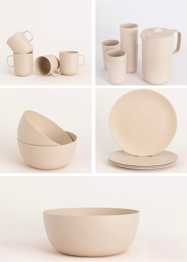 Menaje de Cocina Colección Outdoor Eco - Pack Vajilla Exterior - Arena