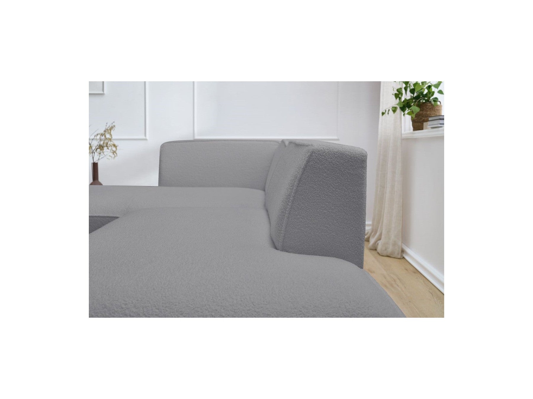 Megeve - Fixed Corner Sofa - Bouclé Fabric - Left Corner