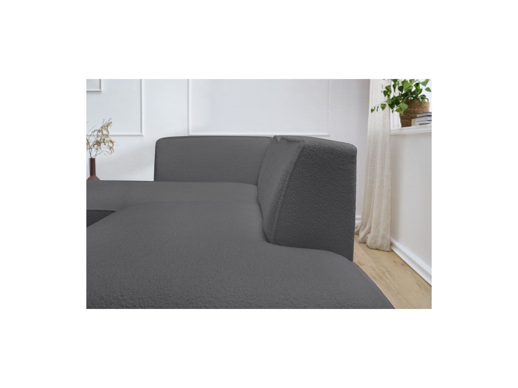 Megeve - Fixed Corner Sofa - Bouclé Fabric - Left Corner