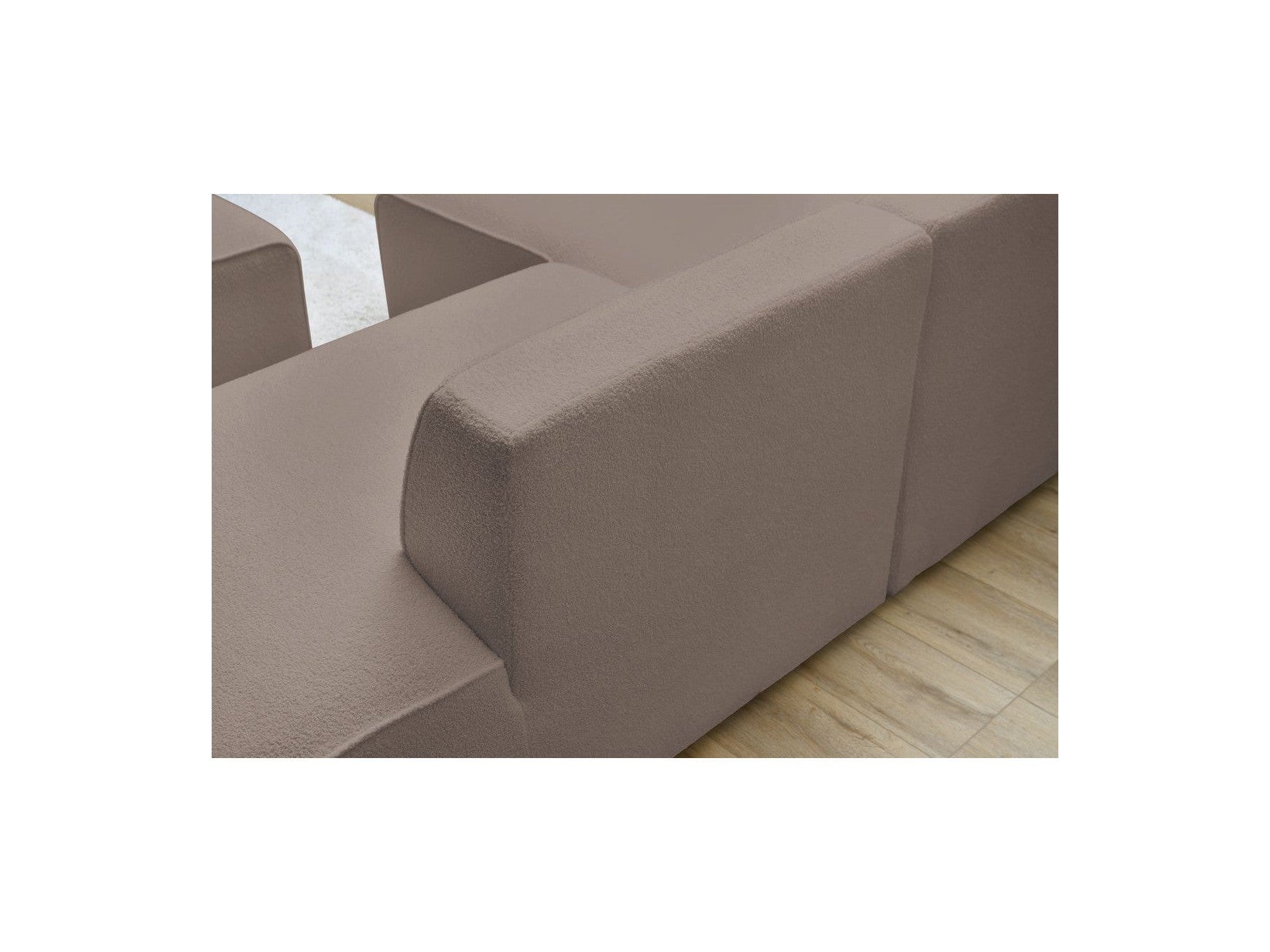 Megeve - Fixed Corner Sofa - Bouclé Fabric - Left Corner