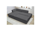 Megeve - Canapé D'Angle Fixe Modulable - Tissu Bouclette - Avec Pouf - Angle Gauche