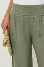 Autour Du Lin - Khaki Trousers - Women