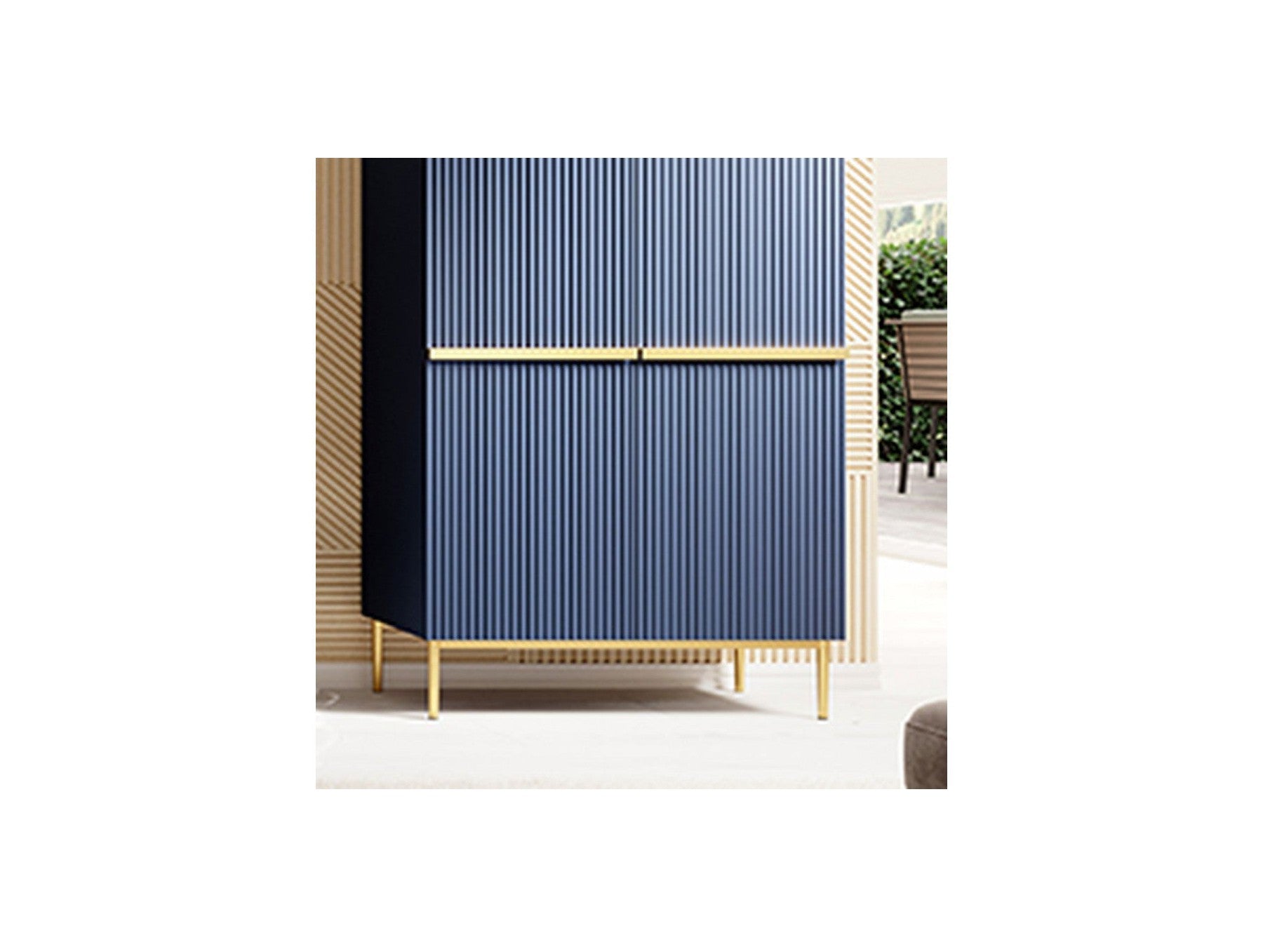 Kasha - Tall 2-Door Sideboard - Gold Legs