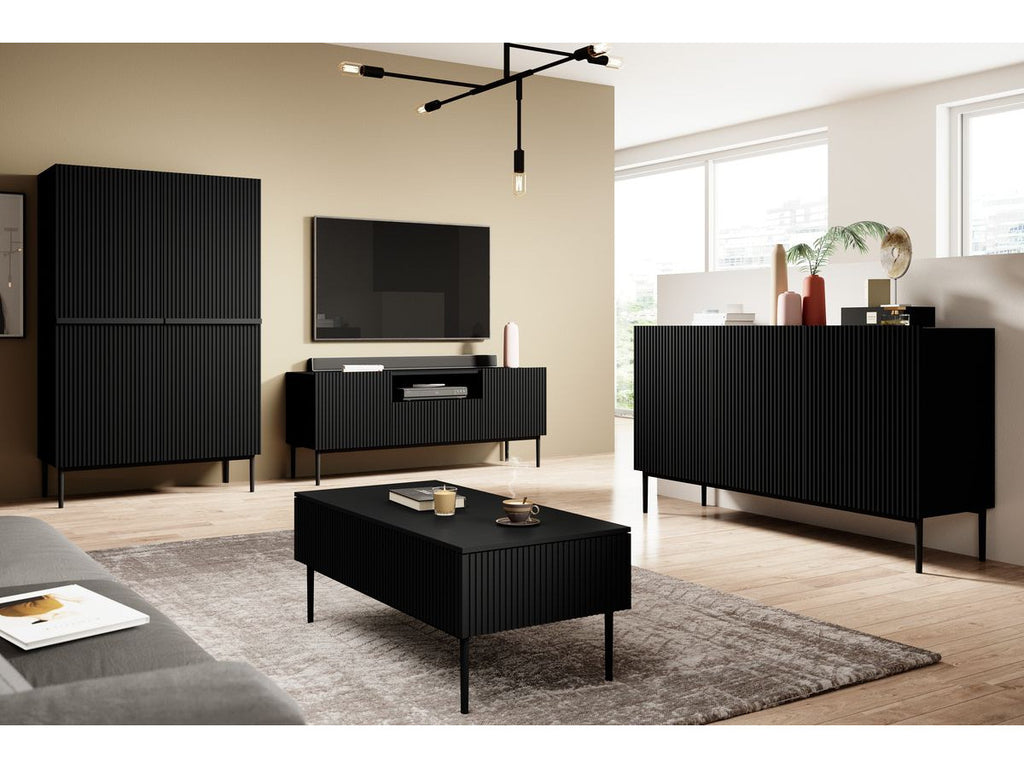 Kasha - Tall Sideboard 2 Doors - Black Legs