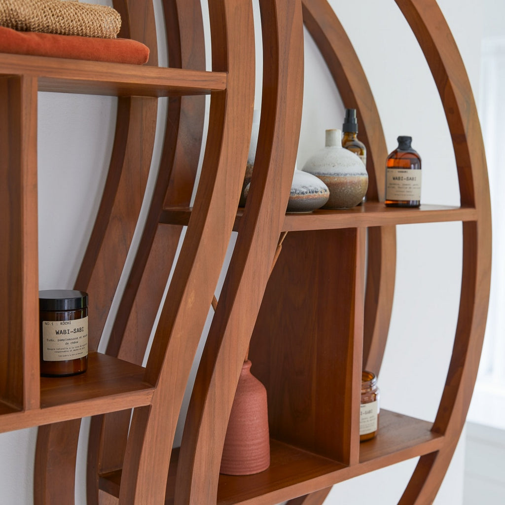 Ying Yang - Wandplank - Teak - Naturel