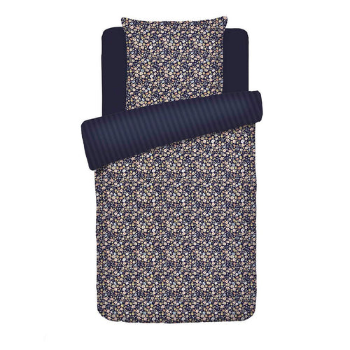 Meadow - Housse De Couette + Taie - Satin De Coton - Bleu Foncé