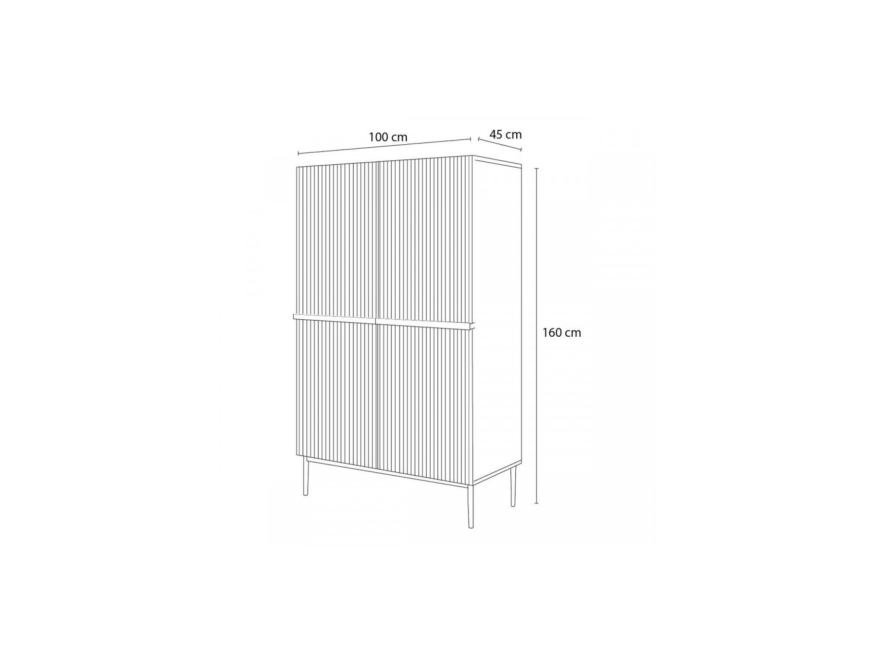 Kasha - Tall 2-Door Sideboard - Gold Legs