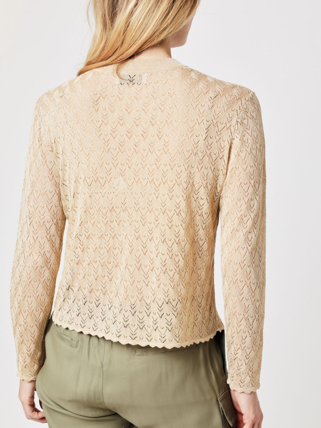 Berenice - Round-Neck Long-Sleeve Jumper with Wave Details - Sand