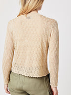Berenice - Round-Neck Long-Sleeve Jumper with Wave Details - Sand