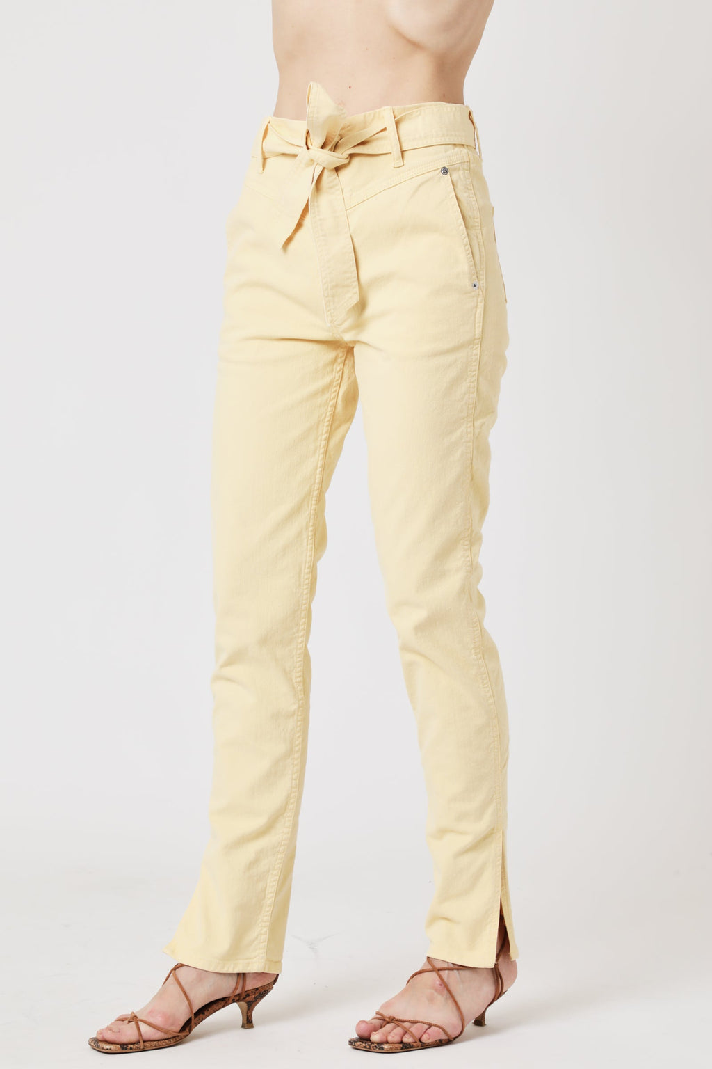 Berenice - Jean Slim Taille Haute Ceinture - Light Yellow