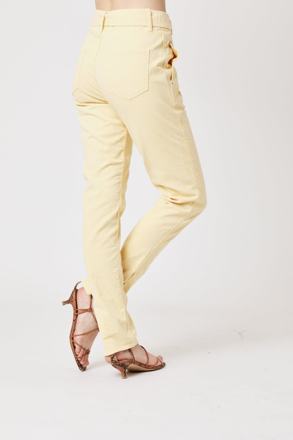 Berenice - Jean Slim Taille Haute Ceinture - Light Yellow