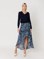 Berenice - Asymmetric Printed Long Skirt - Nebulla