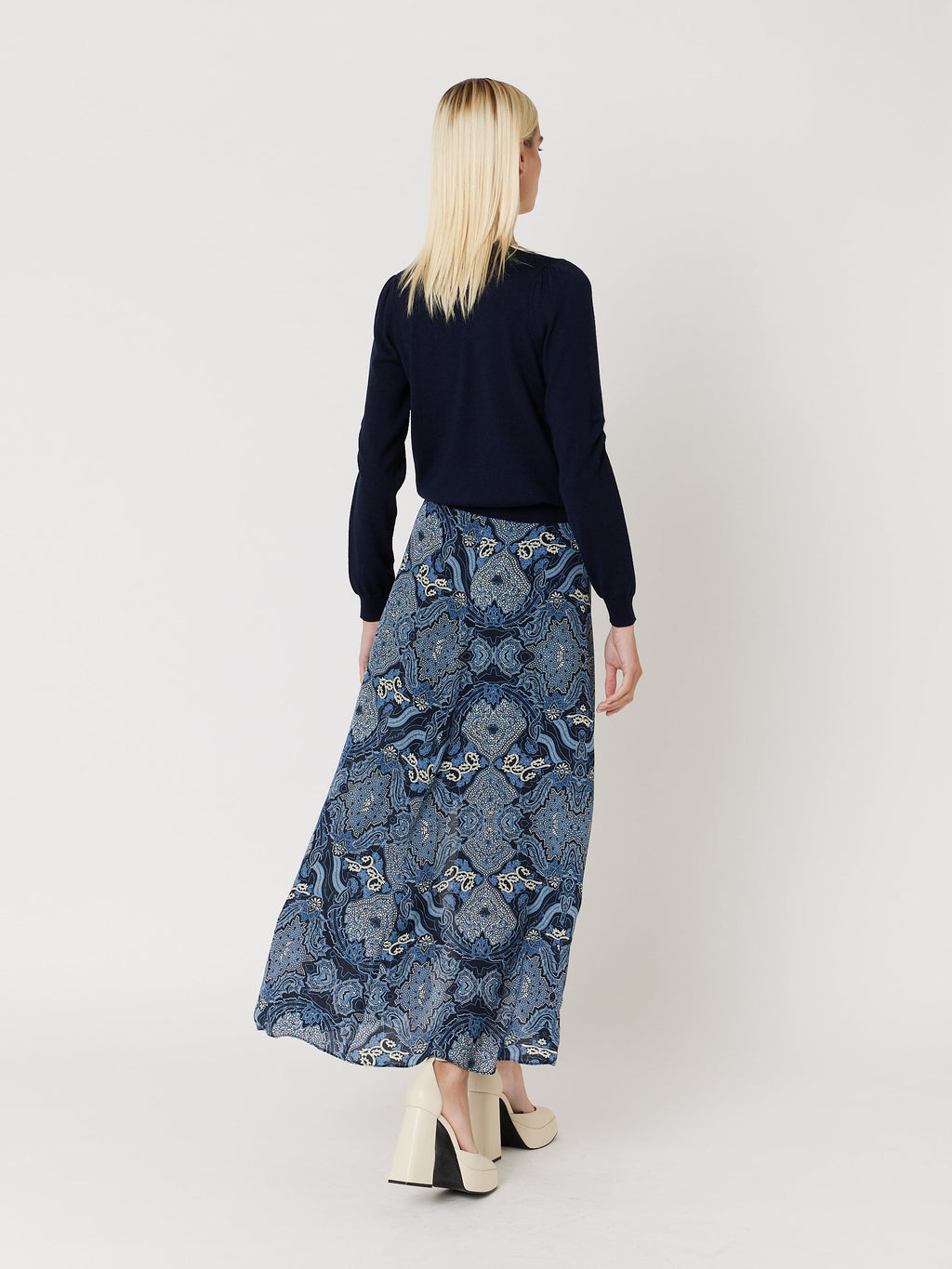 Berenice - Asymmetric Printed Long Skirt - Nebulla