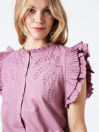 Robe Courte Unie Brod Epaules - Parma