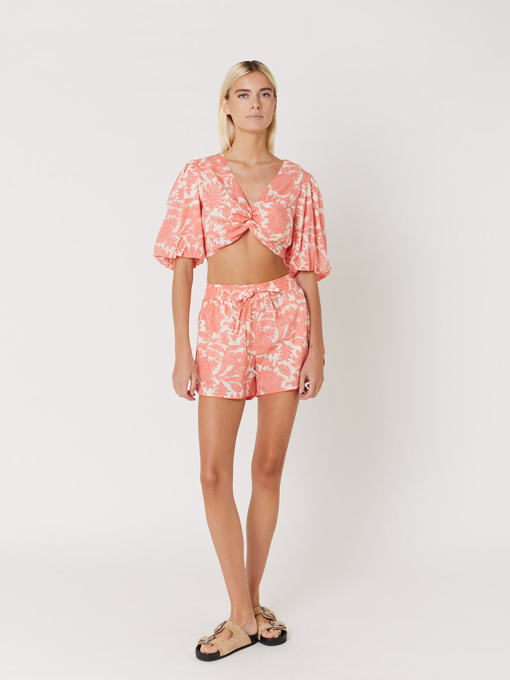 Crop Top Imprimé Noue Devant - Madeira