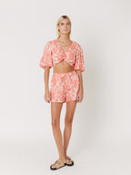 Crop Top Imprimé Noue Devant - Madeira