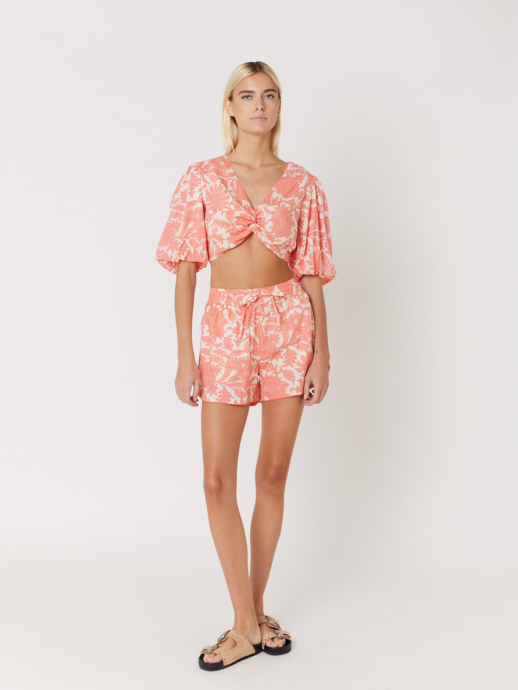 Crop Top Imprimé Noue Devant - Madeira