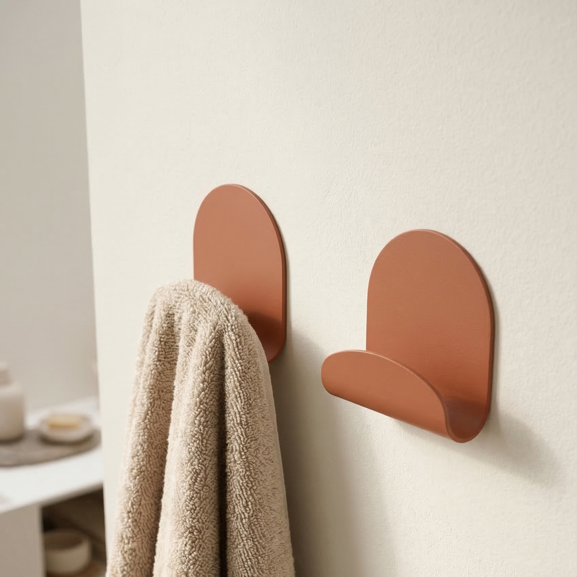 Le Malin - Patère Murale Large - Acier - Terracotta Mat