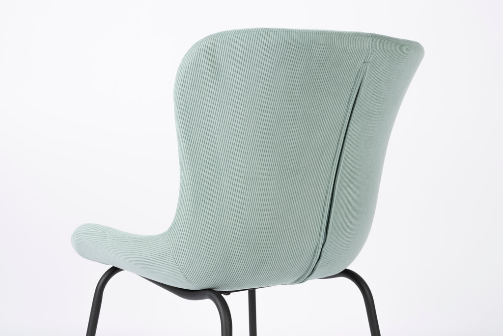 Junzo Rib - Set of 2 Dining Room Chairs - Fabric - Light Green