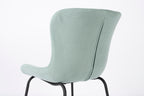Junzo Rib - Set of 2 Dining Room Chairs - Fabric - Light Green