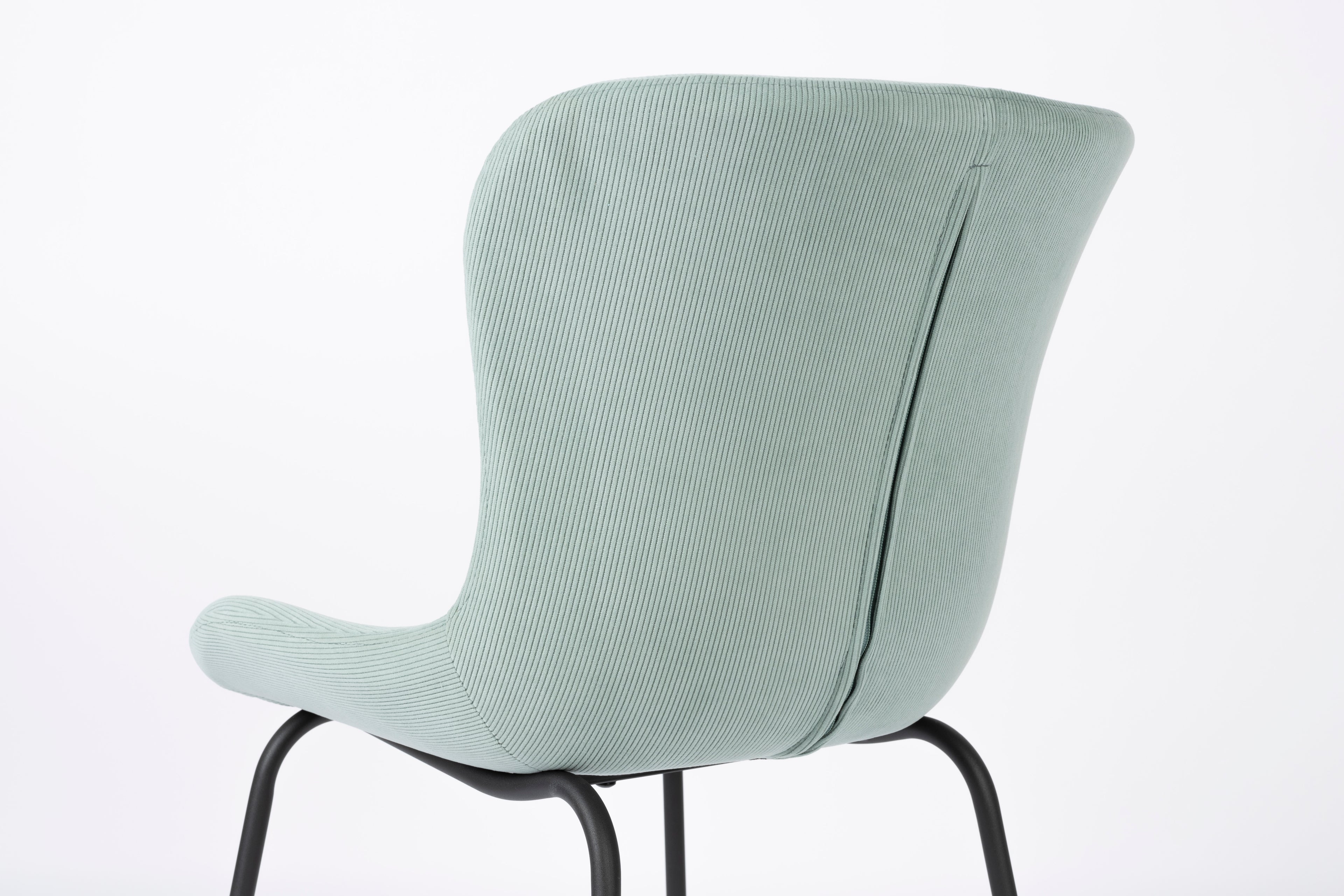 Junzo Rib - Set of 2 Dining Room Chairs - Fabric - Light Green