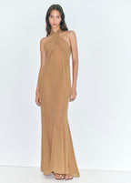 Robe Longue Semi-Transparente Col Croisé