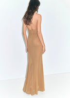 Robe Longue Semi-Transparente Col Croisé