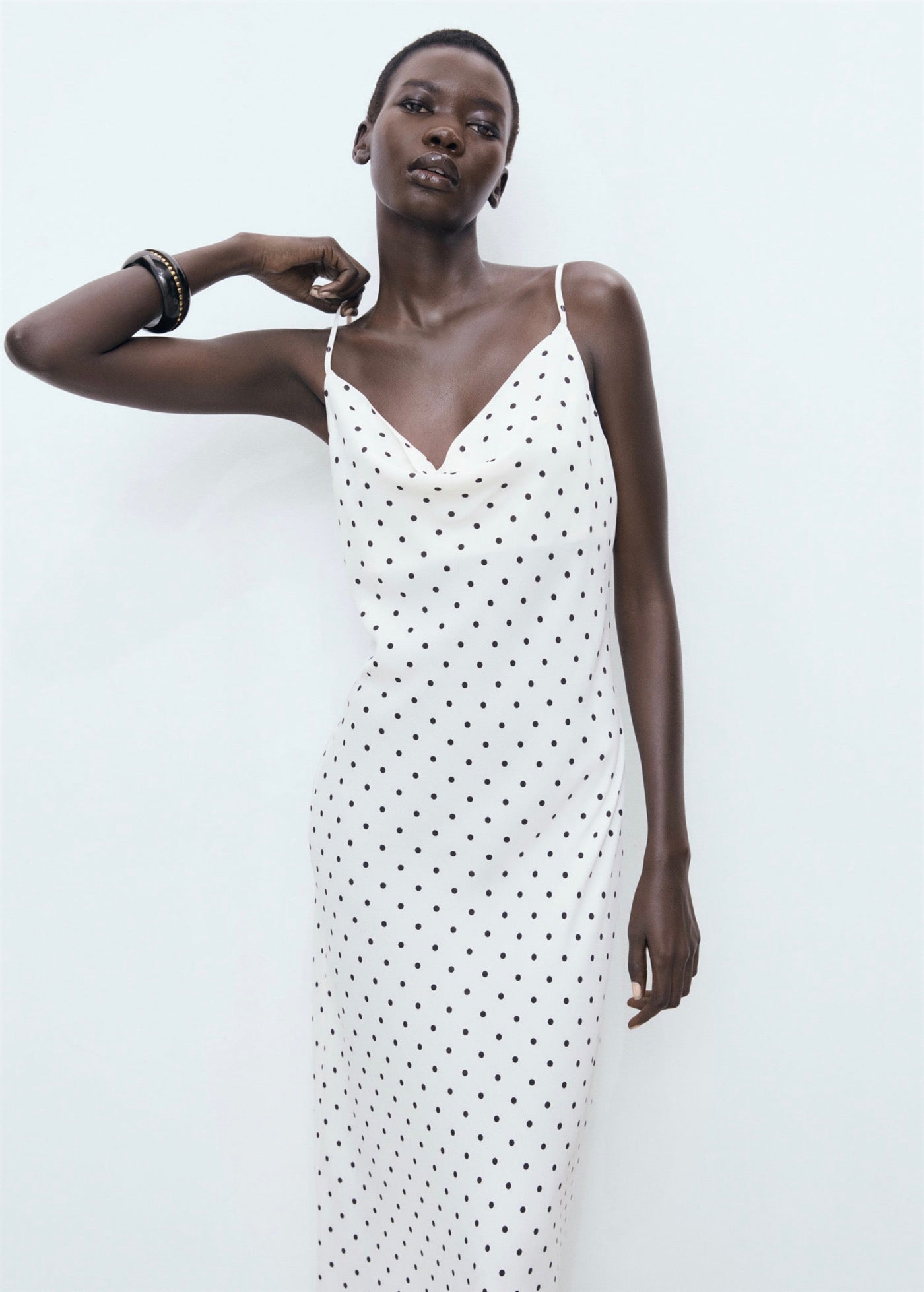 Robe Midi Encolure Drapée