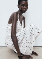 Robe Midi Encolure Drapée