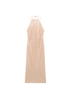 Vestido Lentejuelas Con Cuello Halter