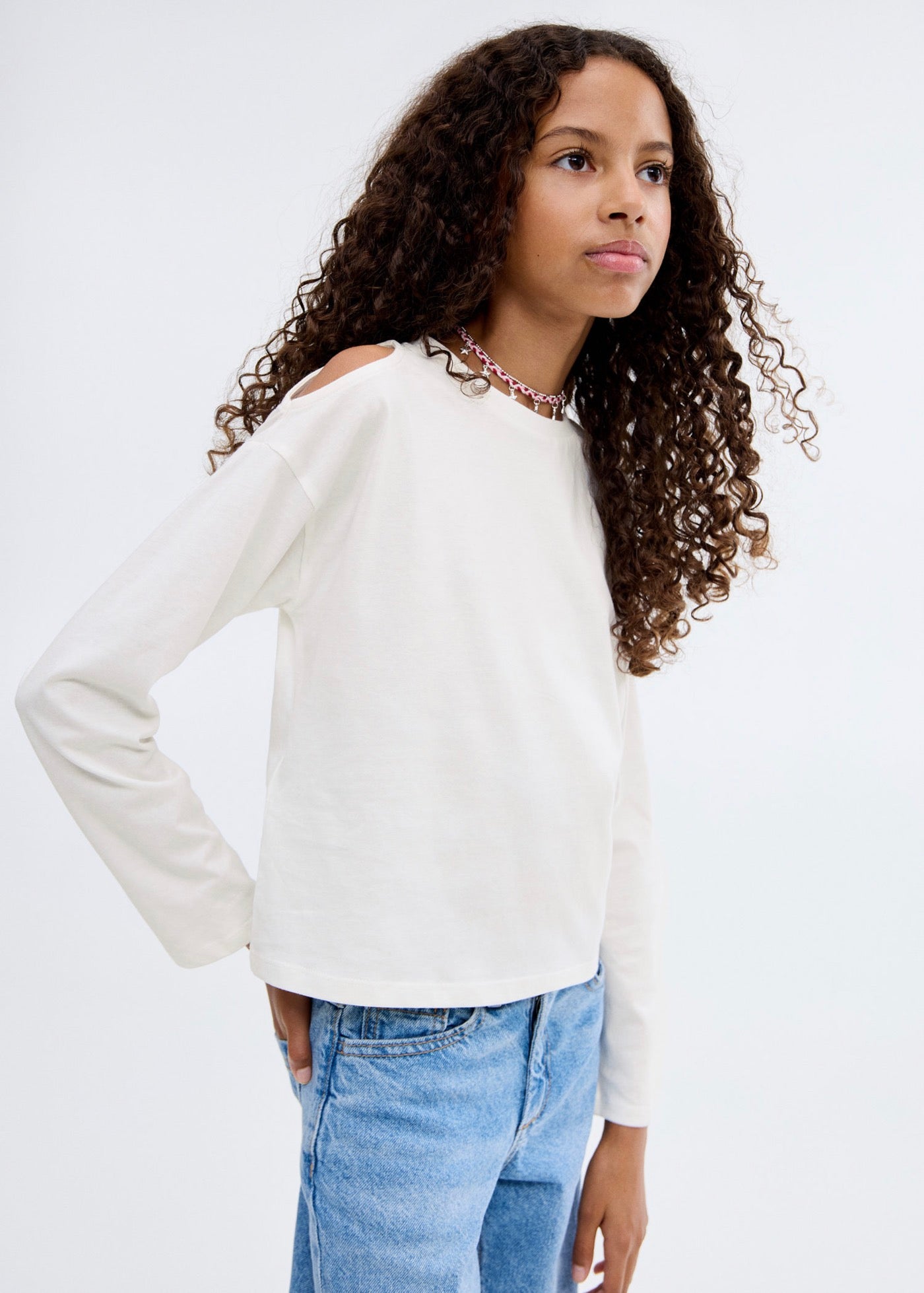T-Shirt Cutout Blanc Cassé - Fille