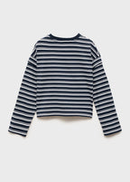T-Shirt Shouldr Bleu Marine - Fille