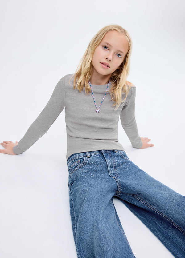 T-Shirt Cutl Gris Moyen Chiné - Fille