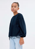 T-Shirt Entre Bleu Marine - Fille