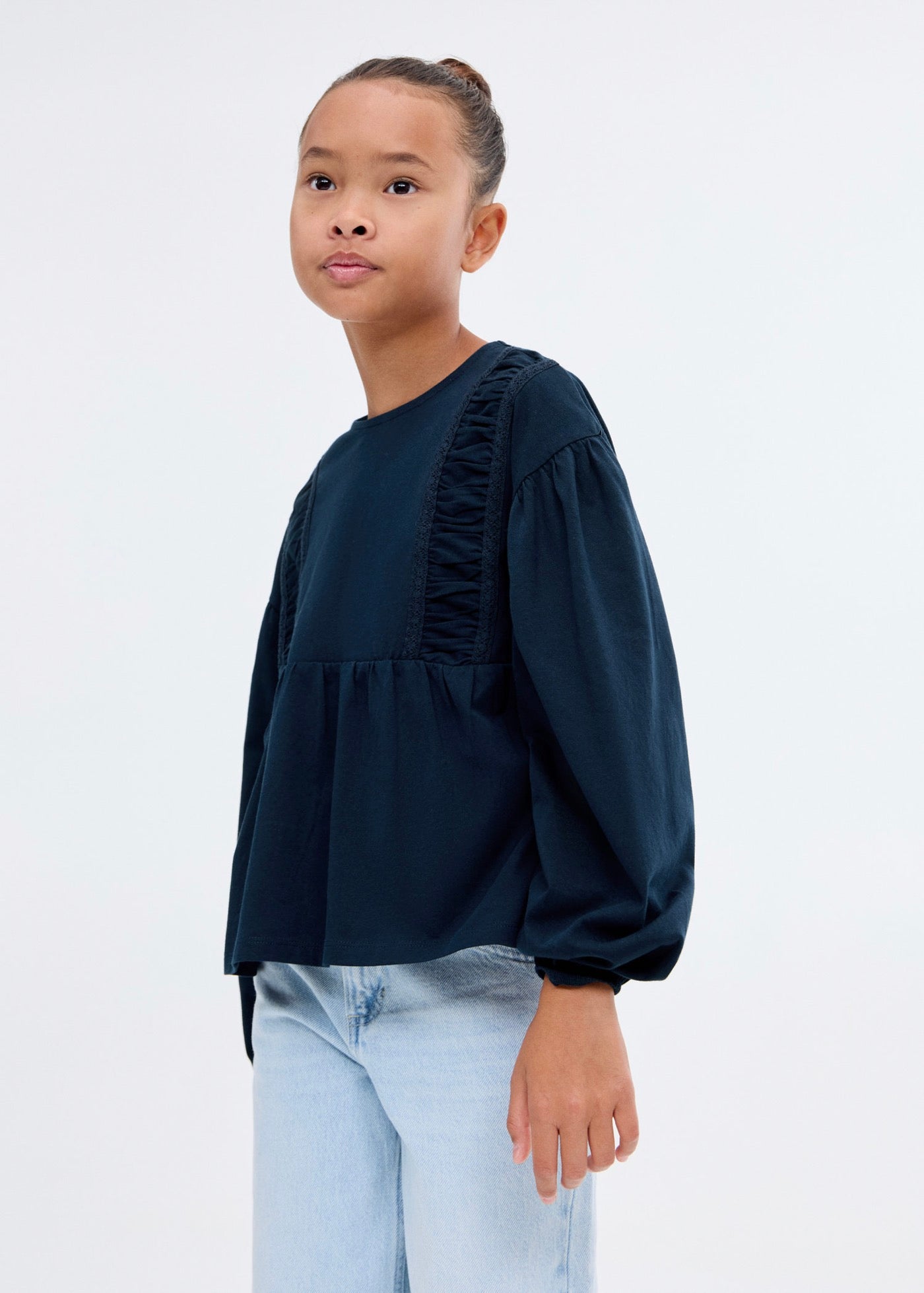 T-Shirt Entre Bleu Marine - Fille