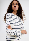 T-Shirt Stripes Bleu Marine - Fille