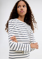 T-Shirt Stripes Bleu Marine - Fille