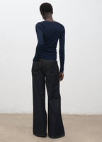 Ribbed V-Neck Jumper