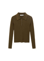 Ribstrikket Pullover Med Polokrave