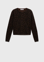 Rippstrickpullover mit Leopardenmuster
