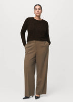 Rippstrickpullover mit Leopardenmuster