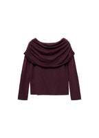 Pull Ajusté Col Drapé