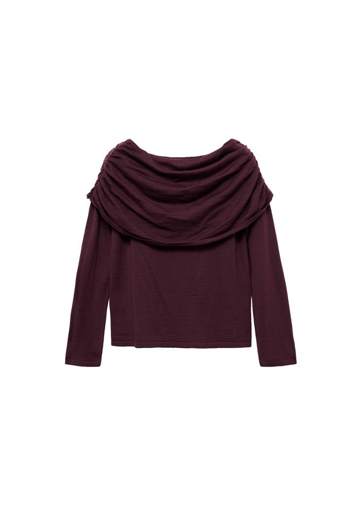Pull Ajusté Col Drapé
