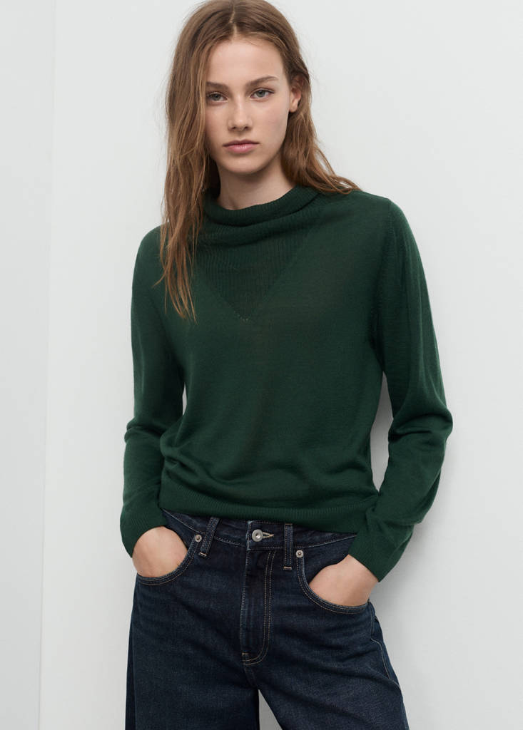 Strickpullover mit Wasserfallausschnitt