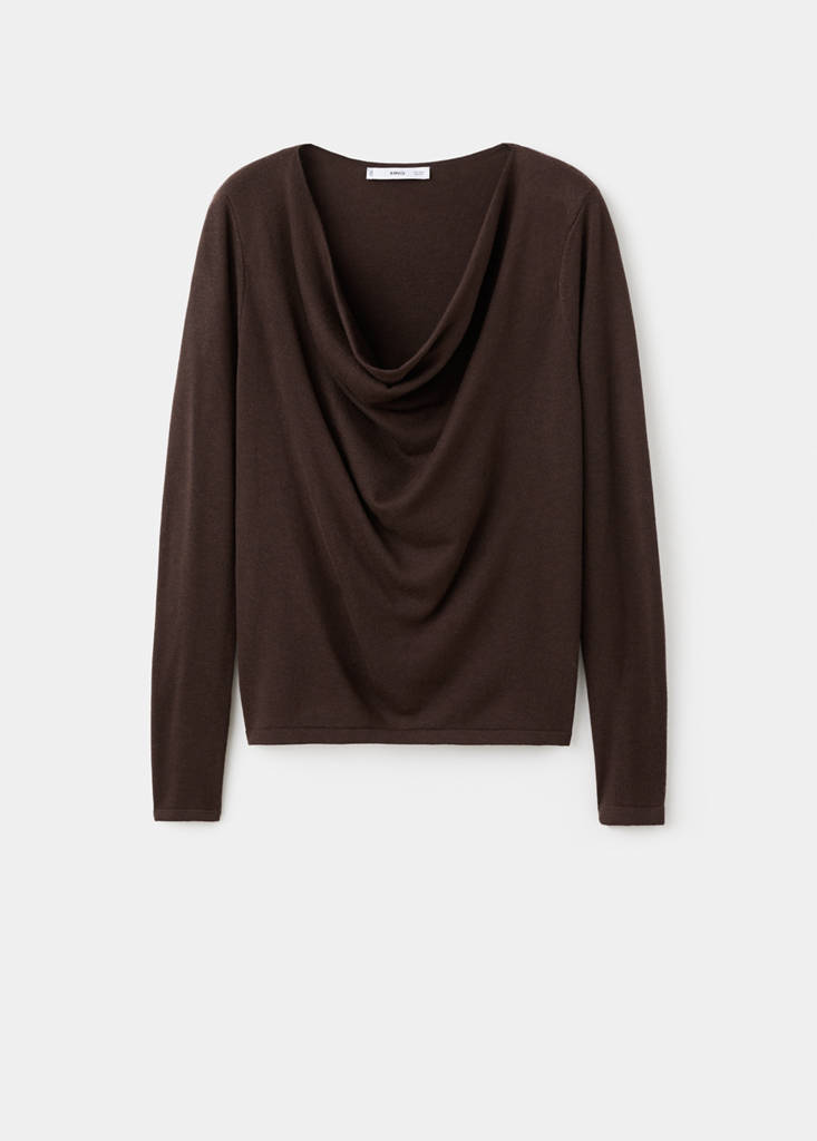 Sweter z drapowanym dekoltem