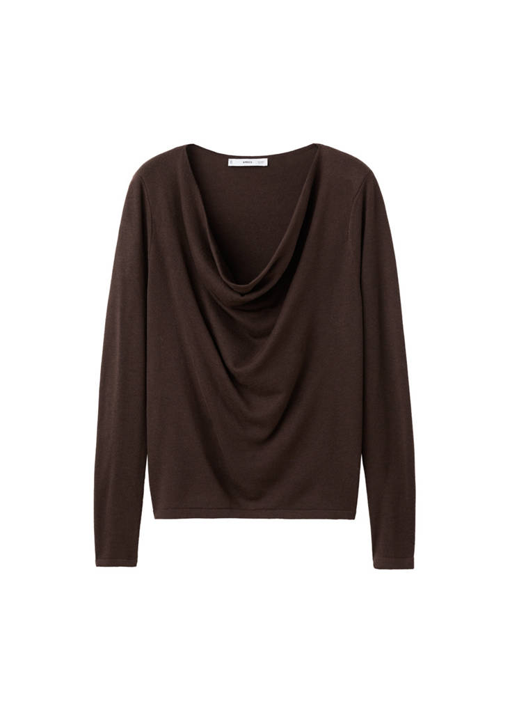 Sweter z drapowanym dekoltem