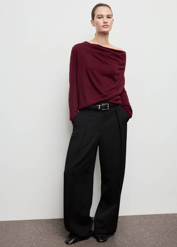 Pullover mit Wasserfallausschnitt