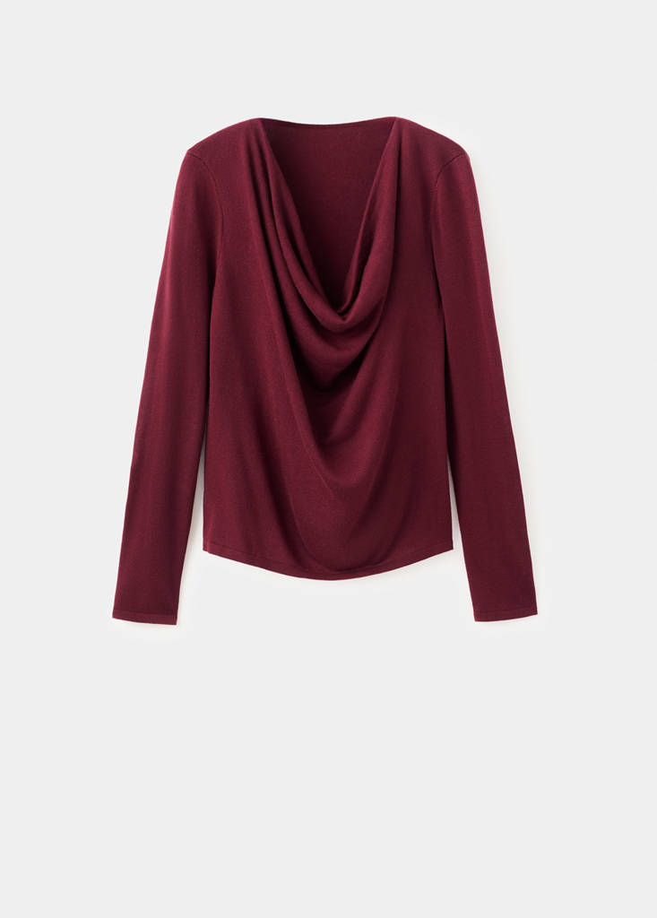 Pullover mit Wasserfallausschnitt