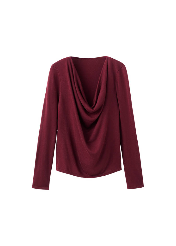 Pullover mit Wasserfallausschnitt