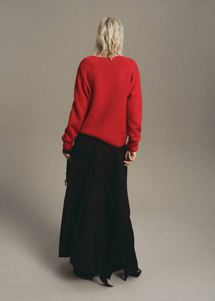 Grovstickad Tröja med V-ringning